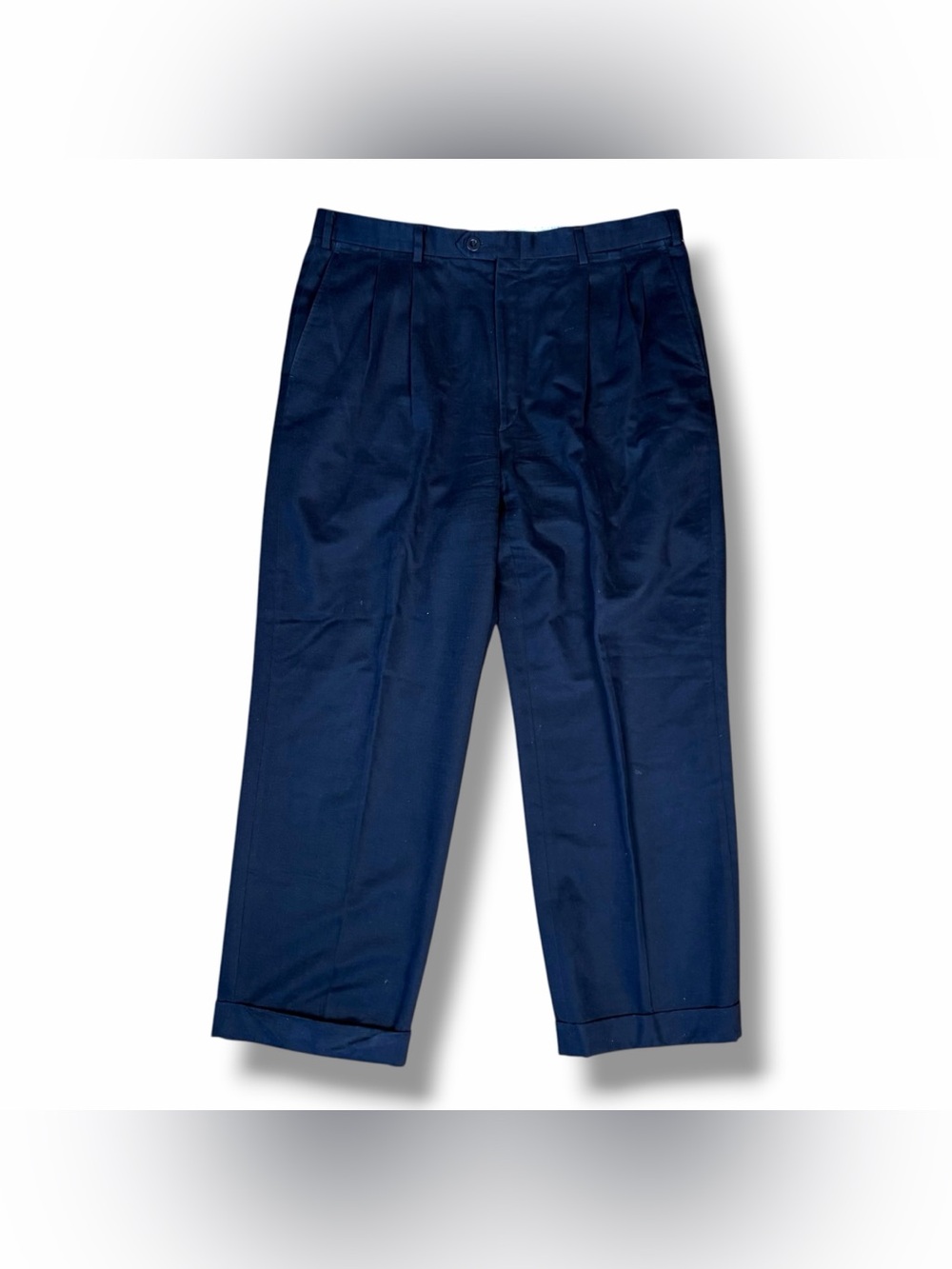 Brioni CANNES Pleated Cuffed Chino Pants Trousers Navy Blue Italy Old Money 38
